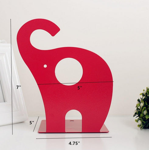 1 Leoyoubei Vintage Bookends with Felt Pads to Protect Bookshelf Bookcase Non-slip heavy steel Elephant pairs white