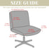 Armless Criss Cross Chair Cover Water Resistant Jacquard Vanity Chair Cover Elastic Mid Back Wide Seat Accent Chair