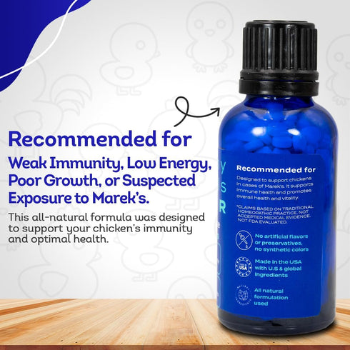 HA4E Immune 350 - Chicken Support for Mareks Disease - Natural Support & Strengthening - Highly Effective Homeopathic