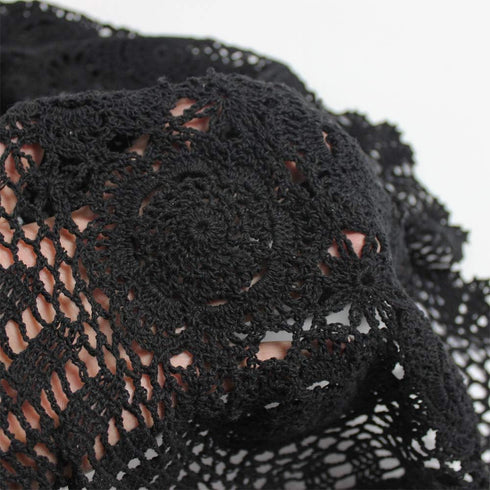 14x36 inch KEPSWET Cotton Handmade Crochet Lace Oval Table Runner Dresser Console Coffee Table TV Stand Decor Black