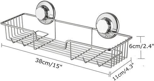 iPEGTOP 3in1 Suction Cup Shower Caddy Bath Wall Shelf + Soap Dish Holder, Rustproof Stainless Steel Bathroom Storage