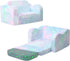 MeMoreCool Glowing Pastel Rainbow Kids Chair, 2-in-1 Foldable Kids Couch and Kids
