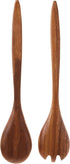 Lipper International Acacia Oblong Salad Servers, One Pair, 12" Long