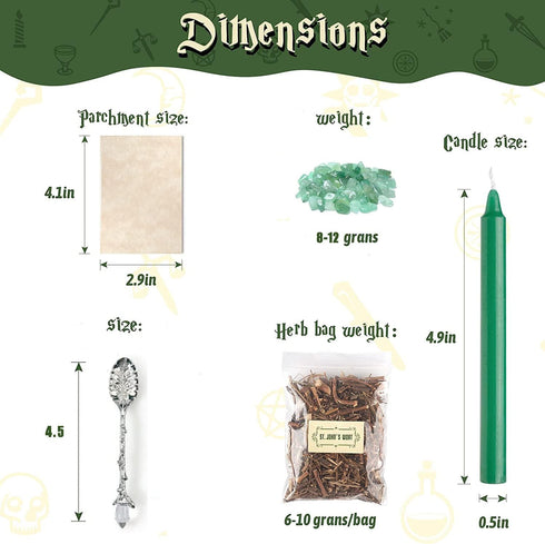 Witchcraft Supplies Kit for Spells, 48 PCS with Dried Herbs, Crystal Jars, Colored Candles, Wiccan Tools