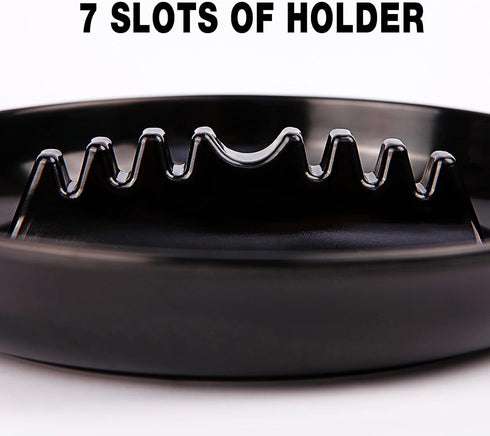 Premium Plastic Ashtray, Trash Can, Pack of 3, Round Black Large Size for Indoor Outdoor Home Office Use