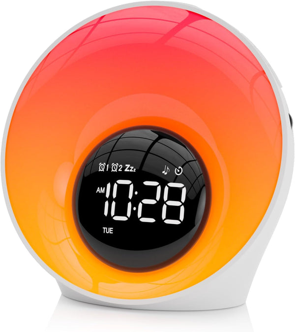 AFEXOA Wake Up Light Sunrise Alarm Clock - Sunrise Simulation & White