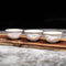 Handmake Ceramic Mini Kungfu Tea Cups Set of 6, White Porcelain Tiny Teacups with Chinese Embossed Dragon Style