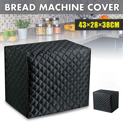 Bread Maker Cover, Cotton Quilted Dust Protector for Kitchen Toaster, Machine Washable (Black, 17"x11"x15")