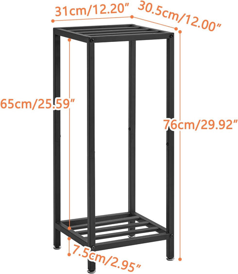 30 Inch 2 TMJ070B IBUYKE Tall Plant Stand Indoor, Tier Metal Corner Plant Stand, Modern Square Plant Shelf Flower Stand