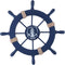 Rienar Nautical Ship Steering Wheel, 11" Diameter Wooden Beach Home Wall Décor