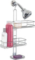 InterDesign Linea Adjustable Shower Caddy - Bathroom Storage Shelves for Shampoo, Soap, Silver