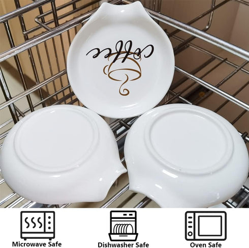 Coffee Spoon Rest - Engraved Cute Counter Spoon Holder for Farmhouse Home Bar, Gift for Coffee Lovers
