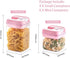 U-QE Airtight Food Storage Container Set, 10 Piece BPA Free Clear Plastic Canisters with Easy Lock Lids (Pink)