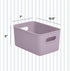Superio Ribbed Collection - Medium Lilac Purple Plastic Open Storage Bins Organizer Baskets (6 Pack)