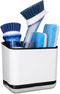 KeFanta Sink Caddy for Countertop - Sponge Holder for Kitchen Sink, Plastic Dish Scrubber Organizer with Drain Pan -