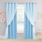 Light Blue Blackout Curtains 84 inch Length - Double Layers Blue Romantic