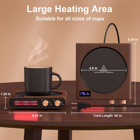 50W 9 Settings, 1-9Hrs Mug Warmer, CEROBEAR Coffee Cup Warmer for Desk with Tempreture Auto Shut Off Smart Candle