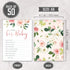 Hat Acrobat Set of 50 Wishes for Baby Cards for Baby Shower - Cute Floral Baby Shower Games, Blush Pink