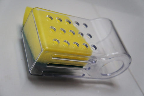 AMUONTY Sponge Holder for Kitchen Sink, Plastic Suction Organizer for Brush and Sponge (5.7" x 2.4" x 3.1")