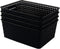 Asking 4-Pack Plastic Weave Storage Basket, Black Plastic Organizing Baskets