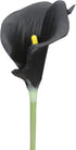 Duovlo 20pcs Calla Lily Bridal Wedding Bouquet, Real Touch Artificial Flower Home Party Decor (Black)
