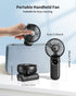 Handheld Fan, Foldable Portable Mini Fan with LED Display, 3000mAh Battery Operated for Travel, Black