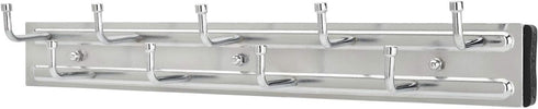Rev-A-Shelf 14" Pull Out Closet Organization Rack for Belts, Ties, Scarves, Accessories Storage Hanger, Chrome, BRC-14CR