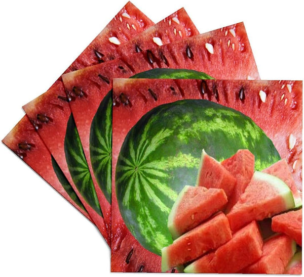 3dRose Watermelon Ceramic Tile Coasters, Set of 4