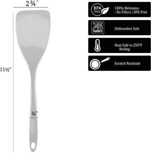 6 Piece Durable Melamine Spatula Set, Kitchen Utensils for Cooking