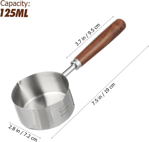 Kichvoe 125ML Saucepan Stainless Steel Sauce Pot Double Spout Oil Pan Milk Warming Pot Frothing Pitcher Dishwasher Safe for Home Kitchen Cookware by Kichvoe