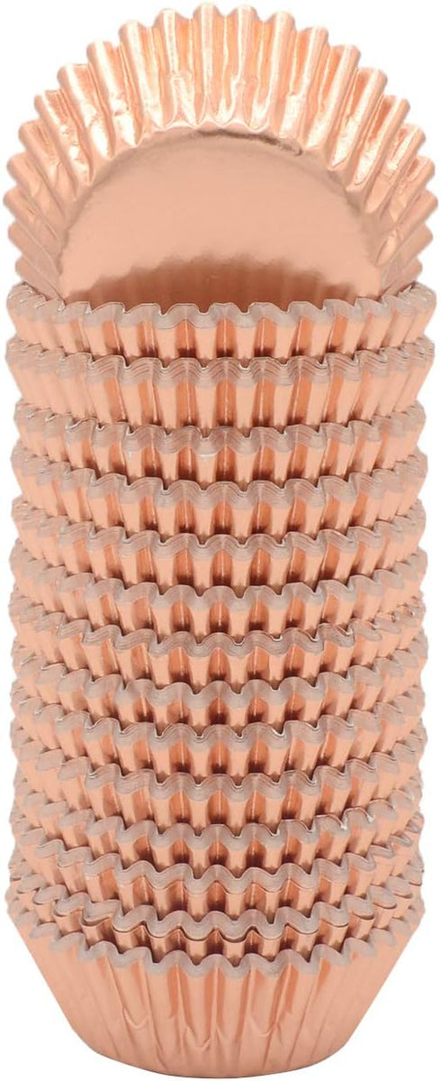Mini Rose Gold Foil Cupcake Liners Muffin Baking Cups for Party and More, 300-Count by Mombake
