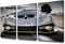 Gloomy Landscape Painting Sports Car Artwork, 12 x 24 inch x 3 Pieces Framed Canvas Wall Art for Modern Decor