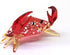 ZOOCRAFT Decoration,1.7 2.5 1.4 inches. Glass Crab Figurine Red Hand Blown Painted Art Miniature Coastal Style Gift