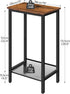 BF03DH01 HOOBRO Tall Side Table, Industrial End Telephone Table with Adjustable Mesh Shelves, Small Tall Night Stand