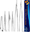 JETKONG 6 Pcs Cooking Tweezer Tongs, 12'' and 6.3" Stainless Steel Set for Cooking, BBQ, Multi-use