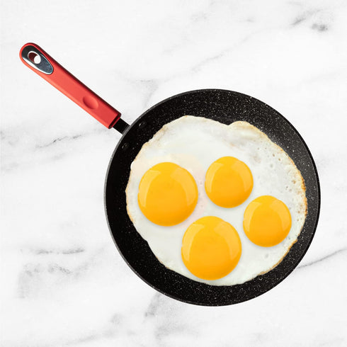Nonstick Frying Pan - 8" Small Skillet with Healthier Granite Non Stick Coating, Omelet Egg Pan, Silicone Easy Grip
