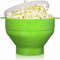 Silicone Popcorn Bowl, Microwave Silicone Hot Air Popcorn Popper Bowl with Handle Lid for Home