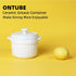 17oz, ONTUBE Ceramic Bacon Grease Container Keeper with Strainer, Frying Oil Storage Can White