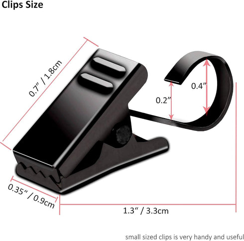 Pack 25 BIHRTC of Black Curtain Clips String Light Hangers Small Metal Wire Holder for Hanging Camper Awning Light