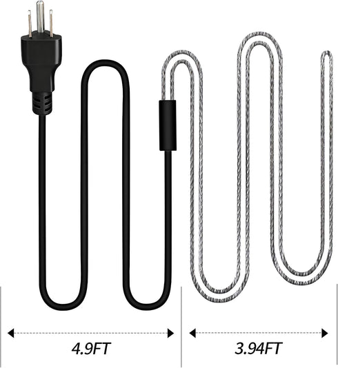 (2 Pack) Chicken Water Heater Cord, Freeze-Proof Heated Waterer for Chickens & Poultry, Safe Low-Watt Heating Cable