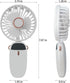 Portable Handheld Fan, Type-C Rechargeable 2000mAh Desk Personal Fan, 90° Adjustable Neck Fan with 5 Speed Wind (White)