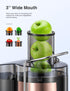 QCen Juicer Machine, 500W Centrifugal Juicer Extractor with 3” Wide Mouth Feed Chute, Stainless Steel, BPA-free (Rose