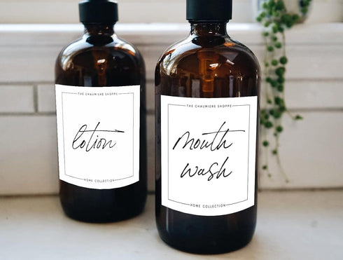 3 3 6 3x3inch Vintage Farmhouse Mouthwash and Lotion Labels for Bottles, Waterproof Stickers, Mouthwash and Lotion