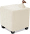 NeColorLife Small Square Ottoman Cover, Stretch Knitted Jacquard Slipcover for Footstool Storage