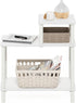 3-Tier Furinno Turn-N-Tube Side Table, Rectangle Sofa End Table with Open Shelf, Toolless Assembly Night Stand, Bedside