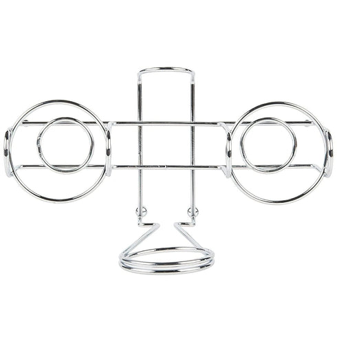 G.E.T. Chrome Metal Two Compartment Condiment Caddy - 4-22735 Metal Table Caddies Collection