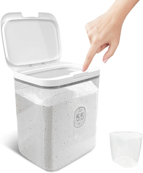 5.5L Laundry Detergent Dispenser with One-Press Lid, Laundry Powder Container for Laundry