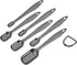 Accurate 18/8 Stainless Steel Measuring Spoons, Heavy Duty Set of 6 with Ring Connector, Dark Grey