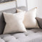 MIULEE Pack of 2 Decorative Velvet Throw Pillow Covers, 20x20 Inch Cream White Cushion Case for Sofa