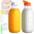 CARBLIN 32 Oz Glass Milk Bottles, 2 Pack Scale Mark Drinking Jug with
